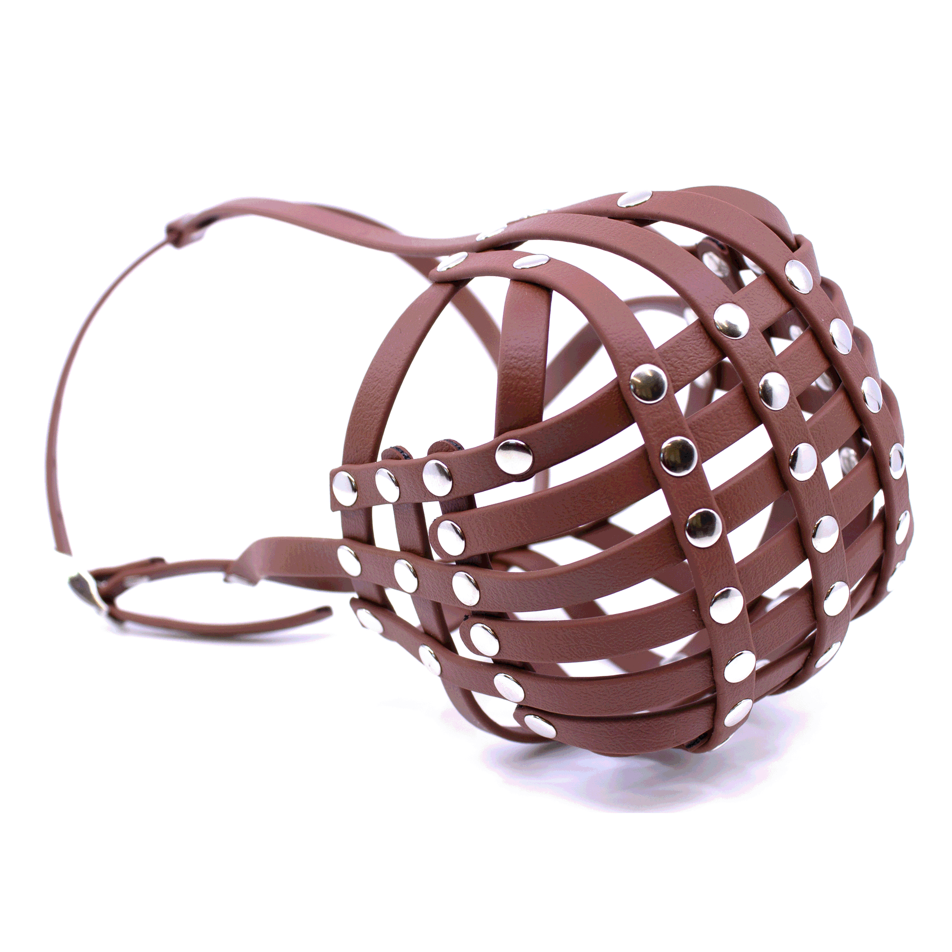 Maulkorb Deutscher Boxer in braun aus BioThane