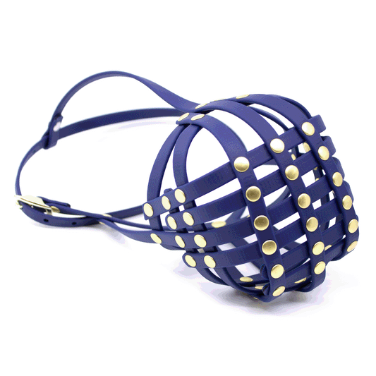 Maulkorb Old Englische Bulldogge aus BioThane in NAVY BLUE BU523 von PACOandFAY