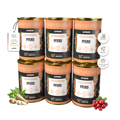 Monoprotein Pferd Nassfutter für Hunde