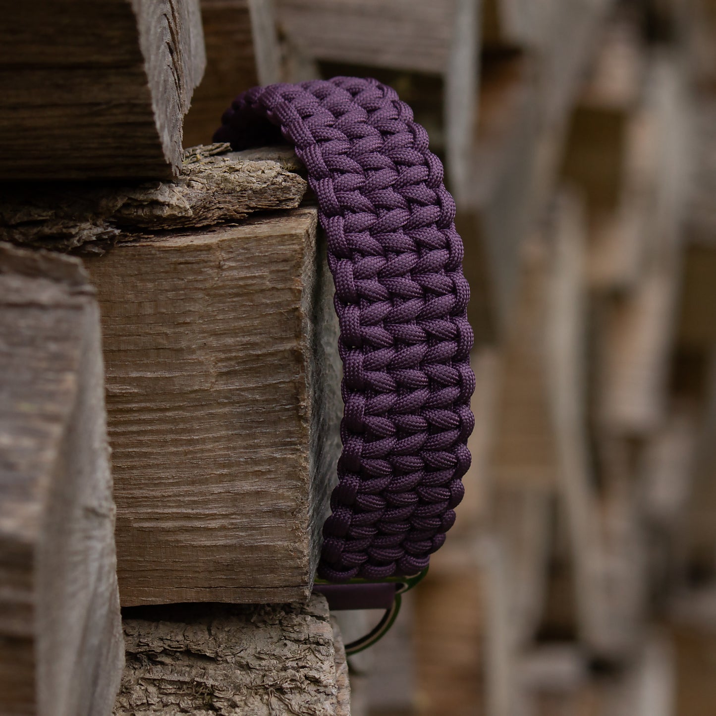 Paracord Halsband BACK ROAD JOURNEY in lila mit BioThane® Adapter