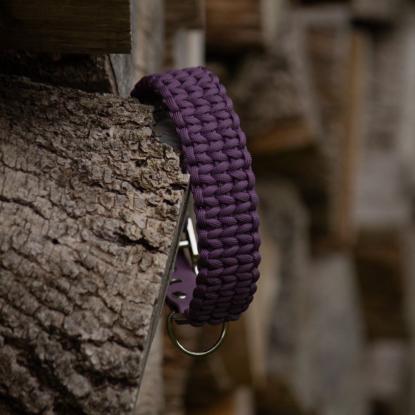 Paracord Halsband BACK ROAD JOURNEY in mauve mit BioThane® Adapter