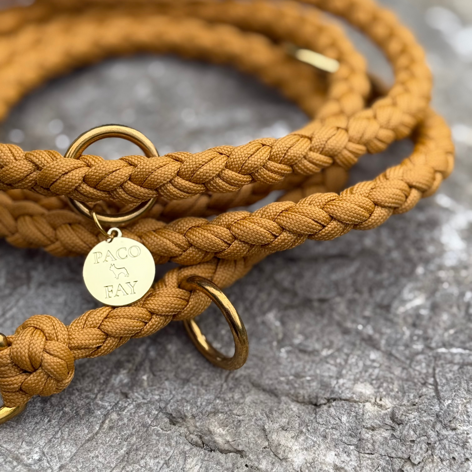 Paracord Hundeleine in cognac