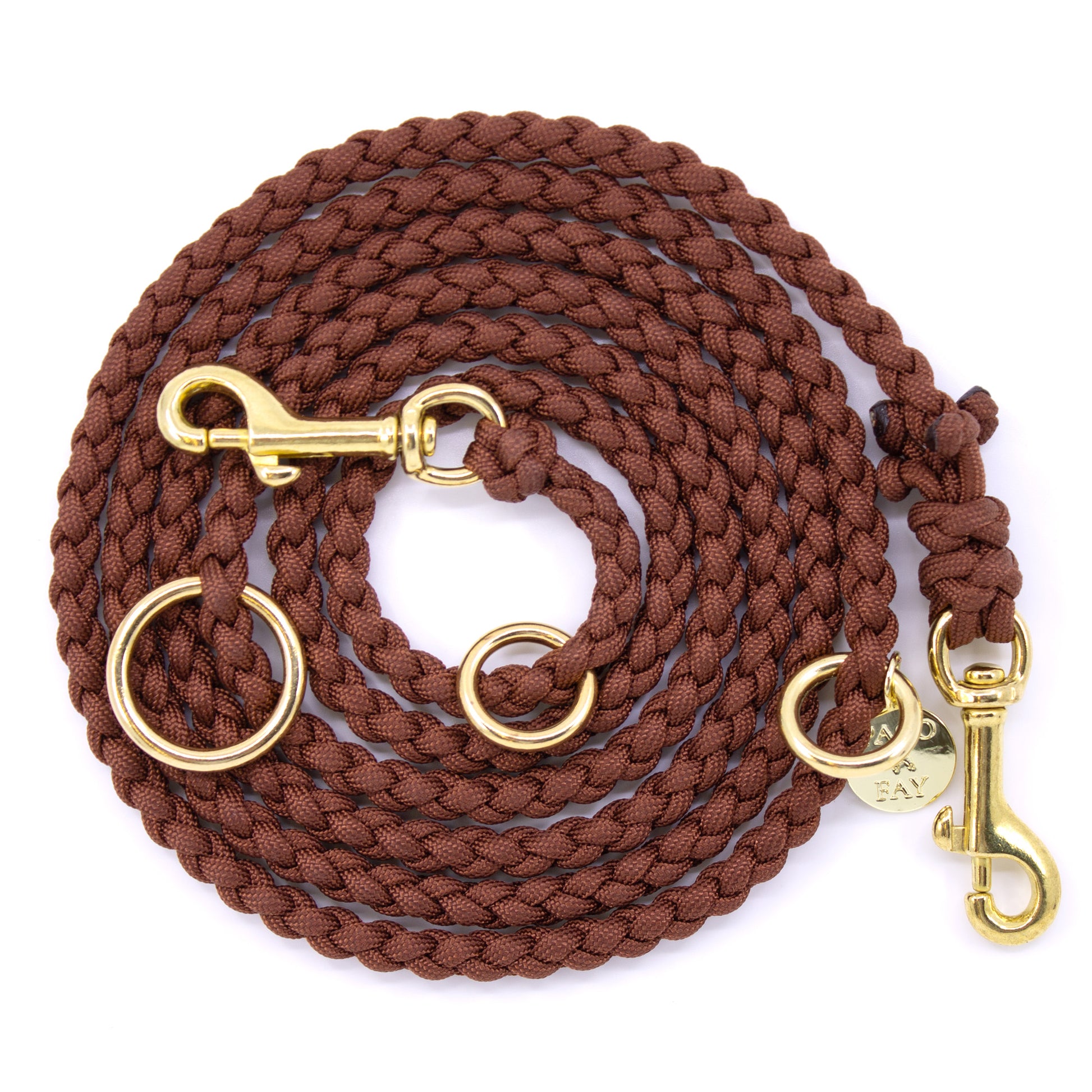 Paracord Hundeleine MIAMI 2m 3-fach verstellbar in Chocolate