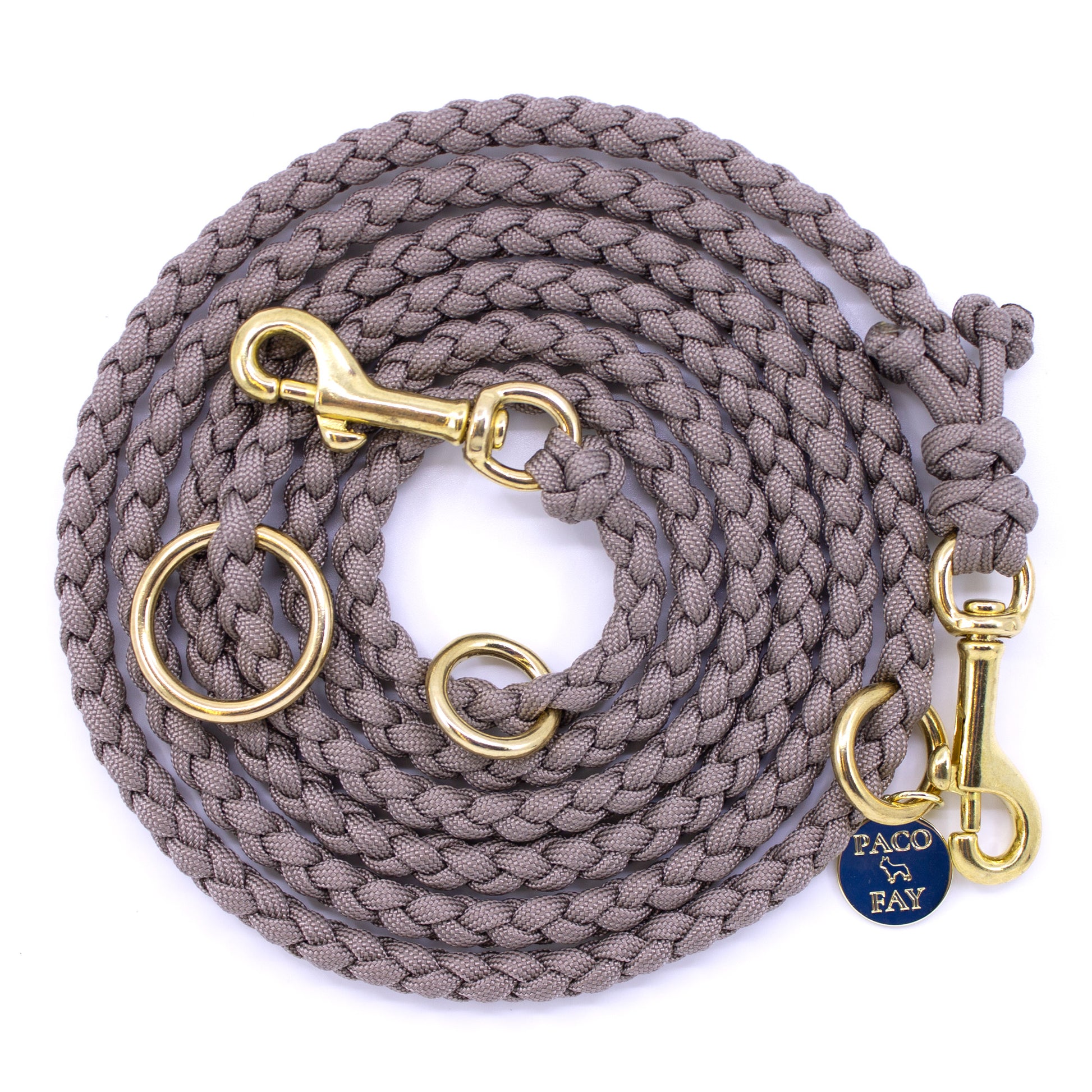 Paracord Hundeleine 2m 3-fach verstellbar in Tan
