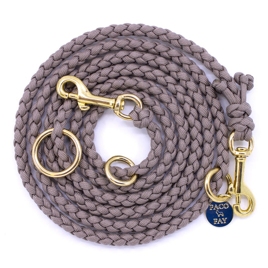 Paracord Hundeleine 2m 3-fach verstellbar in Tan