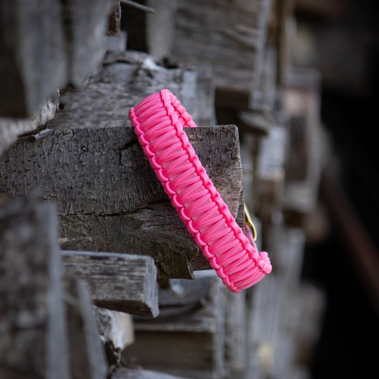 PACOandFAY Hundehaksband aus Paracord und BioThane in pink