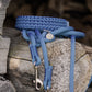Paracord Halsband und Tauleine in petrol blau
