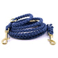 Leine Paracord Miami Small in Petrol Blau mit Messing Beschlägen