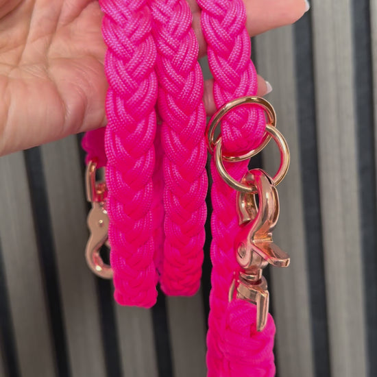 PACO & FAY Paracord Hundeleine in neon pink