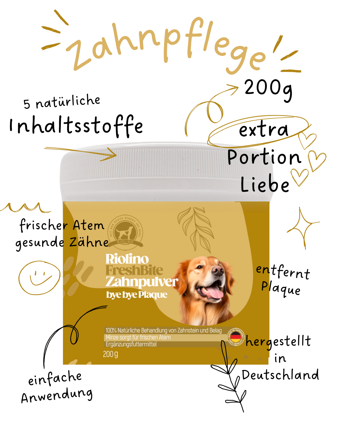 Riolino FreshBite Zahnpulver 200g