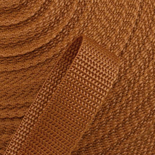 Gurtband 20mm Meterware - Rostbraun