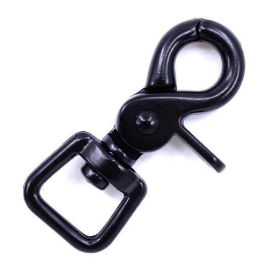 Scherenkarabiner in Matt Schwarz (62x16mm) aus stabiler Legierung für handgemachte Hundeleinen von PACO and FAY