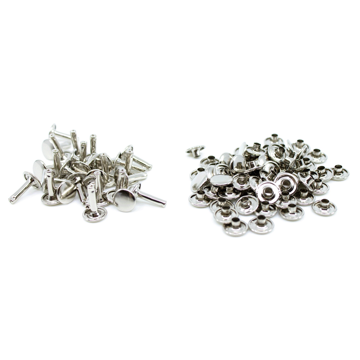 Doppelhohlniete geschlossen - vernickelt 10 x 13mm