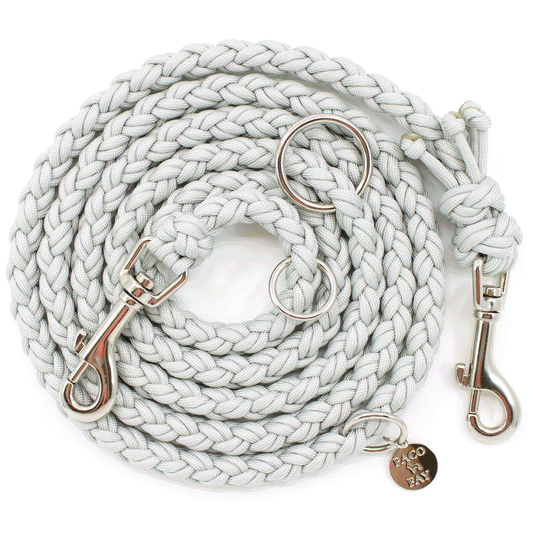 Hundeleine Donna aus Paracord in silber