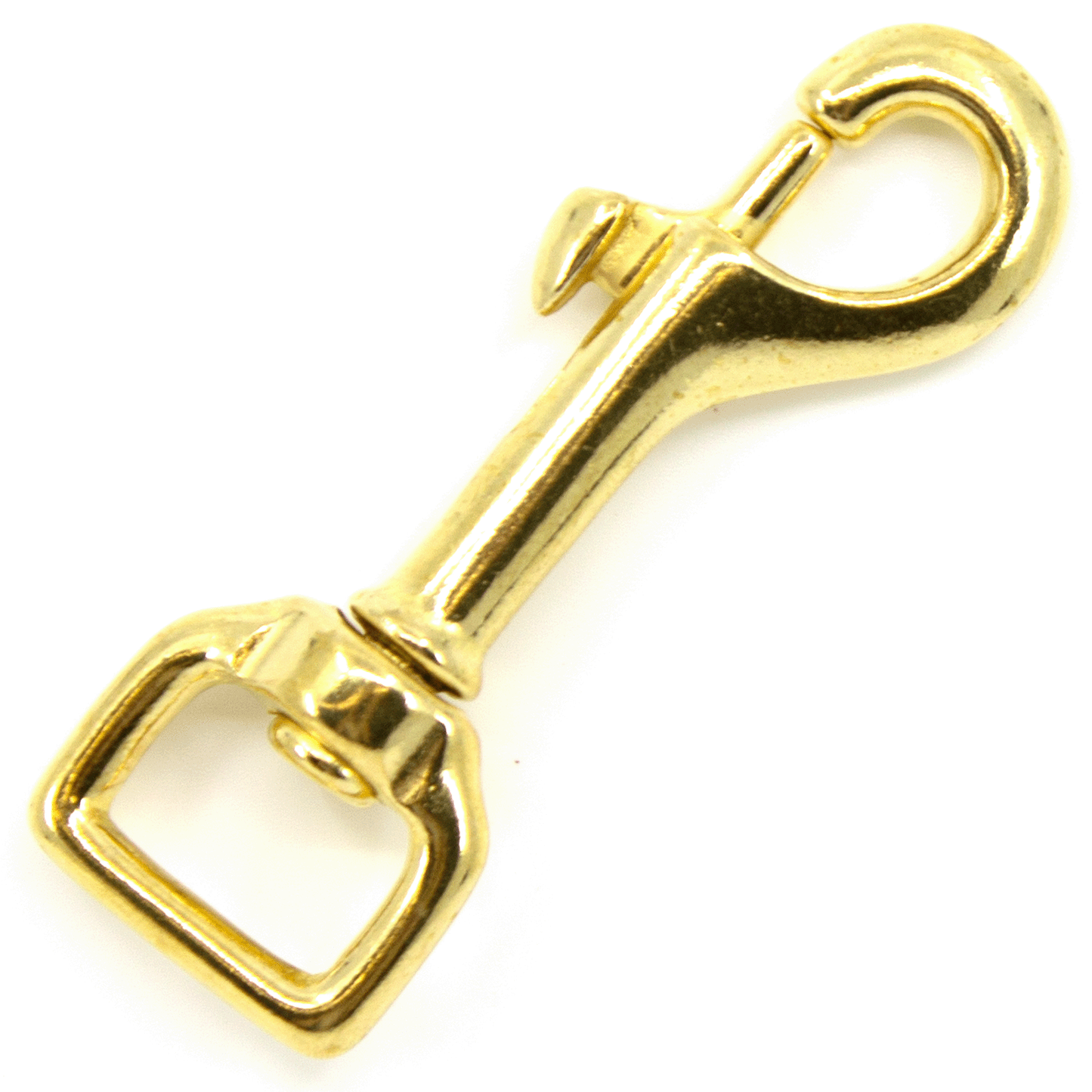 Klassischer Bolzenkarabiner aus massivem Messing in Gold (73x17mm) mit Drehwirbel für DIY Hundeleinen von PACO and FAY