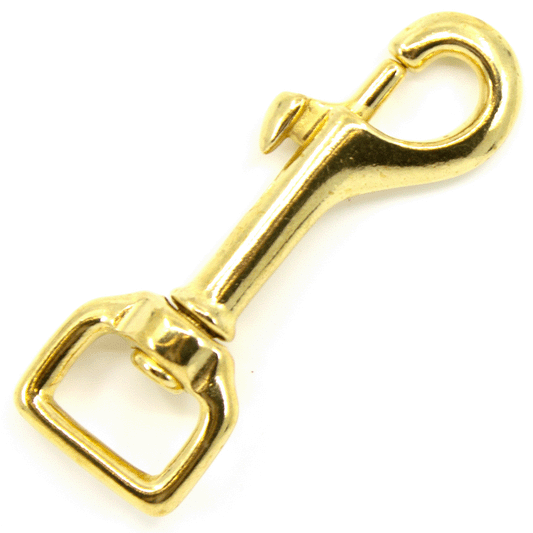 Klassischer Bolzenkarabiner aus massivem Messing in Gold (73x17mm) mit Drehwirbel für DIY Hundeleinen von PACO and FAY