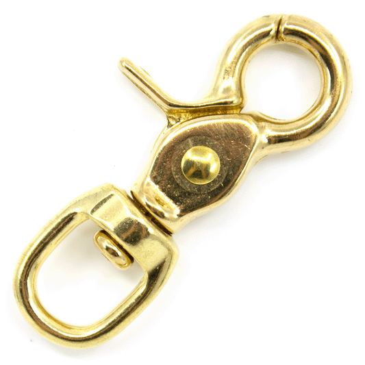 Massiver Scherenkarabiner aus Messing in Gold (63x13mm) mit präziser Mechanik für DIY Hundeleinen von PACO and FAY