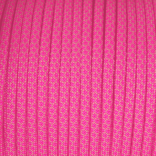 Meterware 550 TYP III Parachute Cord in der Farbe: WHITE & NEON PINK DIAMONDS